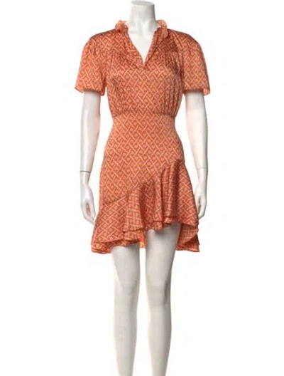Pre-owned Sandro Printed Mini Dress In Orange