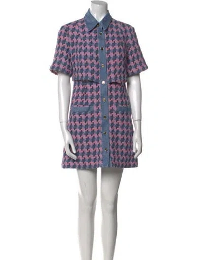 Pre-owned Sandro Printed Mini Dress In Pink