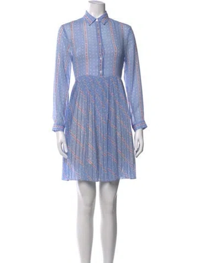 Pre-owned Sandro Printed Mini Dress In Purple