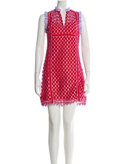 Pre-owned Sandro Printed Mini Dress In Red