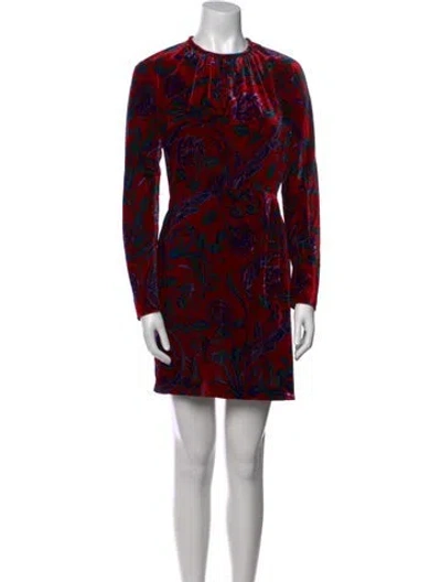 Pre-owned Sandro Printed Mini Dress In Red