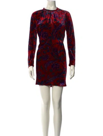 Pre-owned Sandro Printed Mini Dress In Red