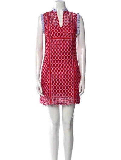 Pre-owned Sandro Printed Mini Dress In Red