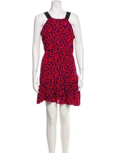 Pre-owned Sandro Printed Mini Dress In Red