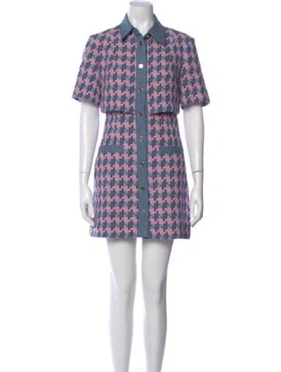 Pre-owned Sandro Printed Mini Dress W/ Tags In Pink