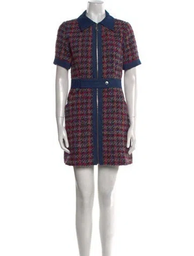 Pre-owned Sandro Printed Mini Dress W/ Tags In Pink