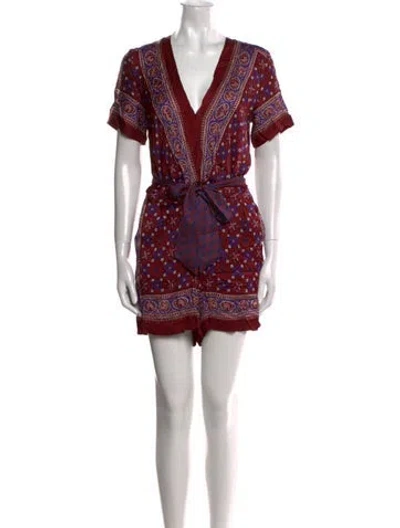 Pre-owned Sandro Printed Mini Dress W/ Tags In Red