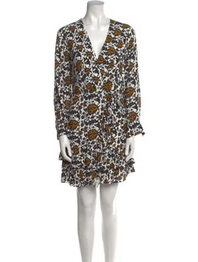 Pre-owned Sandro Printed Mini Dress In White