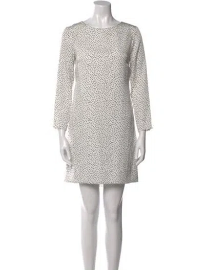 Pre-owned Sandro Printed Mini Dress In White