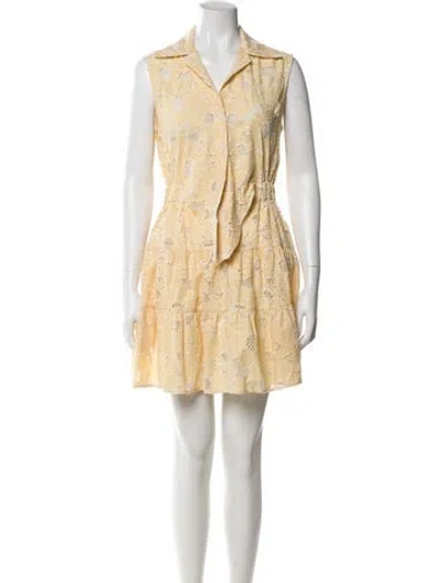Pre-owned Sandro Printed Mini Dress In White