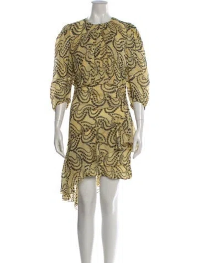 Pre-owned Sandro Printed Mini Dress In Yellow
