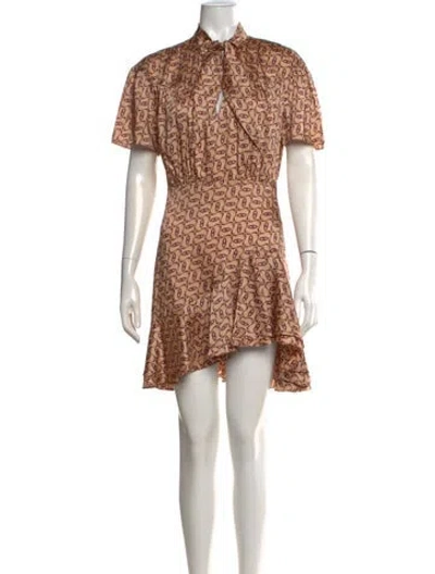 Pre-owned Sandro Printed Mini Dress In Yellow