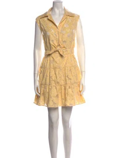 Pre-owned Sandro Printed Mini Dress In Yellow