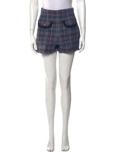 Pre-owned Sandro Printed Mini Shorts In Blue