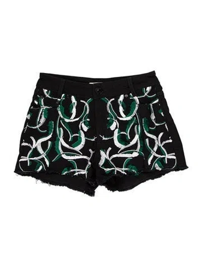 Pre-owned Sandro Printed Mini Shorts In Blue