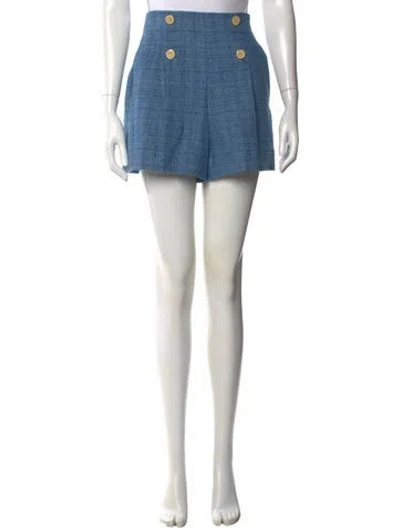 Pre-owned Sandro Printed Mini Shorts In Blue