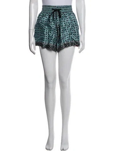 Pre-owned Sandro Printed Mini Shorts In Blue