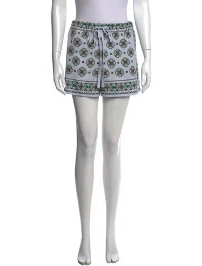 Pre-owned Sandro Printed Mini Shorts In Blue