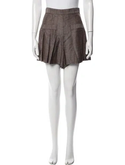 Pre-owned Sandro Printed Mini Shorts In Brown