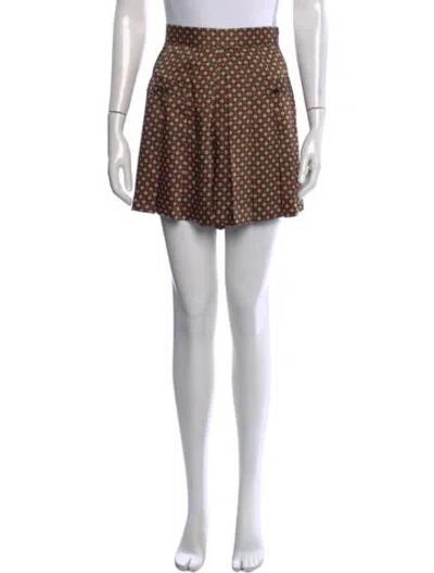 Pre-owned Sandro Printed Mini Shorts In Brown