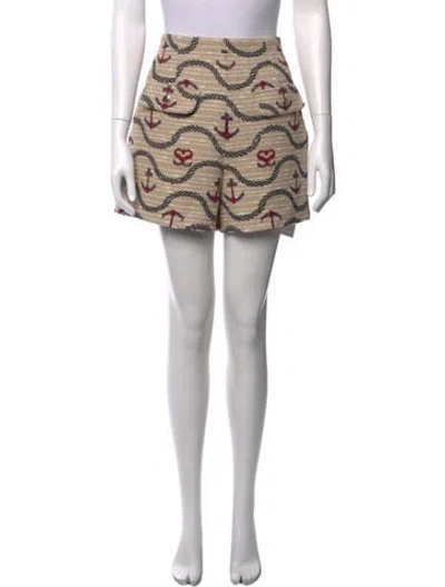 Pre-owned Sandro Printed Mini Shorts In Pink
