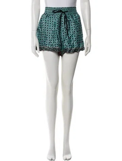 Pre-owned Sandro Printed Mini Shorts In White