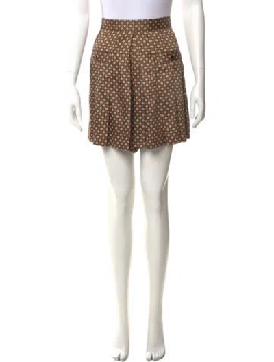 Pre-owned Sandro Printed Mini Shorts In Yellow