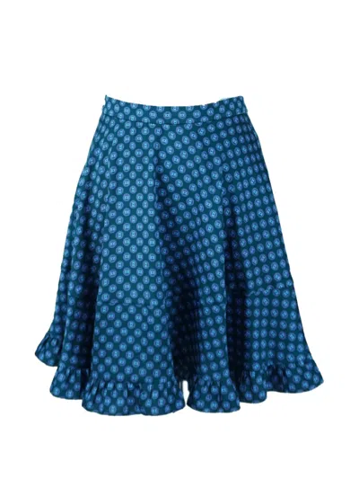 Pre-owned Sandro Printed Mini Skirt In Blue