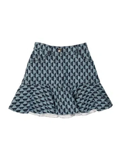 Pre-owned Sandro Printed Mini Skirt In Blue
