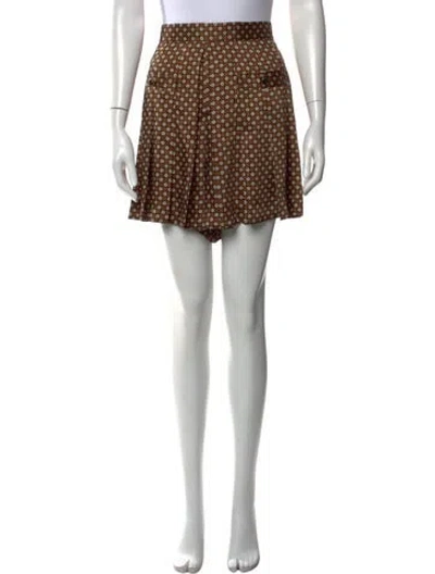 Pre-owned Sandro Printed Mini Skirt In Brown