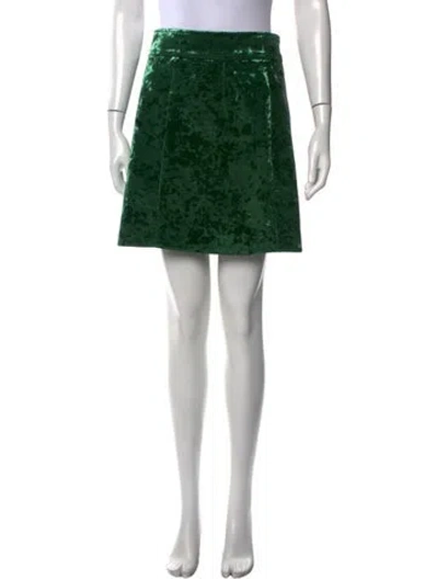 Pre-owned Sandro Printed Mini Skirt In Green