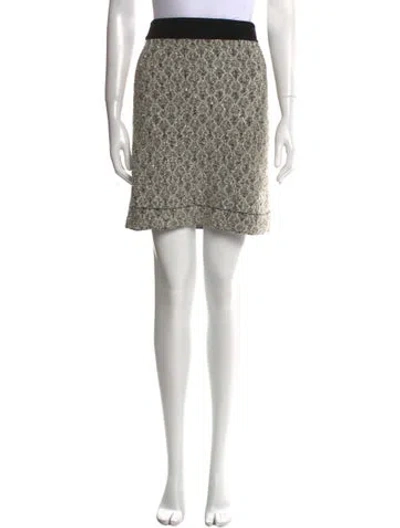Pre-owned Sandro Printed Mini Skirt In Neutral