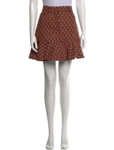 Pre-owned Sandro Printed Mini Skirt In Neutral