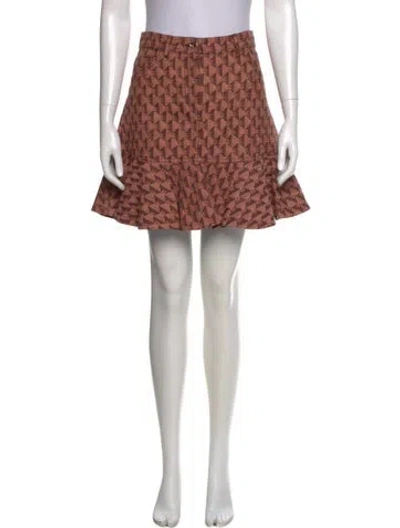 Pre-owned Sandro Printed Mini Skirt In Neutral