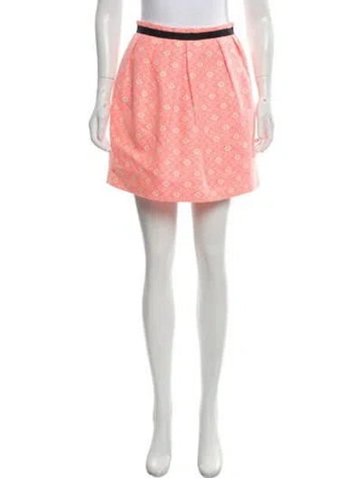Pre-owned Sandro Printed Mini Skirt In Pink
