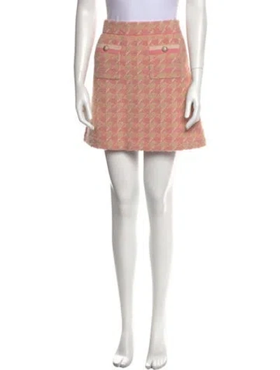 Pre-owned Sandro Printed Mini Skirt In Pink