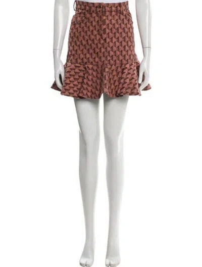 Pre-owned Sandro Printed Mini Skirt In Pink