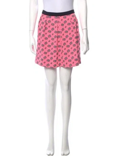 Pre-owned Sandro Printed Mini Skirt In Pink