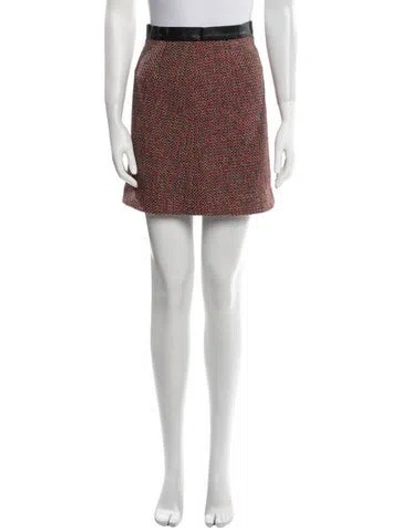 Pre-owned Sandro Printed Mini Skirt In Red