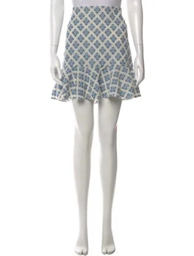 Pre-owned Sandro Printed Mini Skirt W/ Tags In Blue