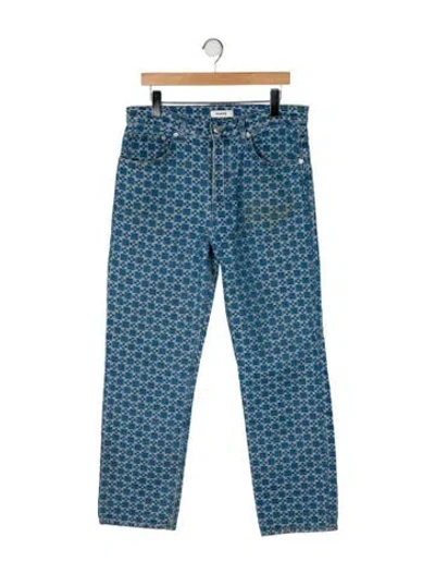 Pre-owned Sandro Printed Pants In Blue