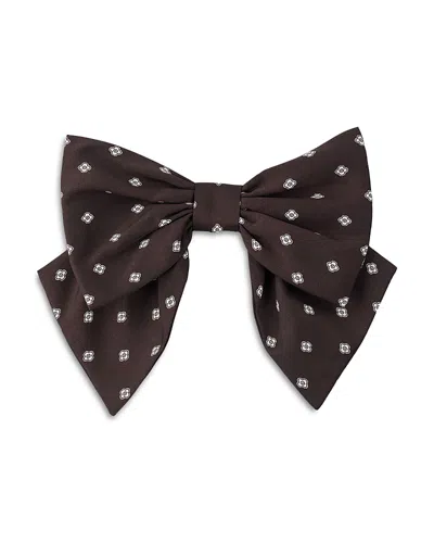 Sandro Printed Satin Bow Barrette In Multi