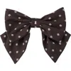 Sandro Printed Satin Bow Barrette In Brown