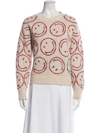 Pre-owned Sandro Printed Scoop Neck Sweater In Neutral