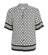 Sandro Printed Short-sleeve Shirt In Ecru/navy