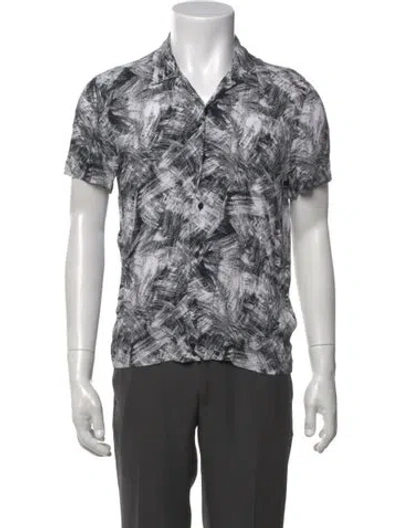 Pre-owned Sandro Printed Short Sleeve Shirt In Black