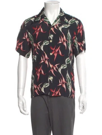 Pre-owned Sandro Printed Short Sleeve Shirt In Multi