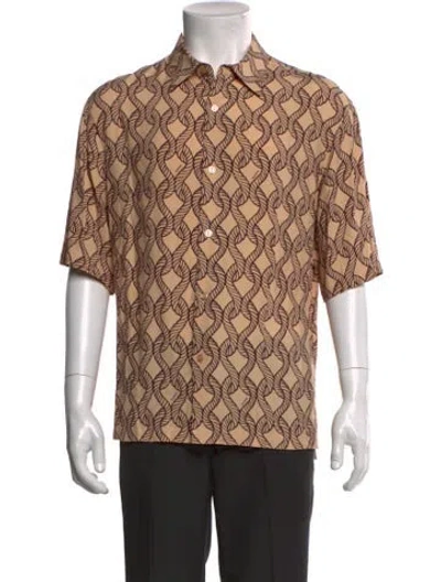 Pre-owned Sandro Printed Short Sleeve Shirt In Neutral