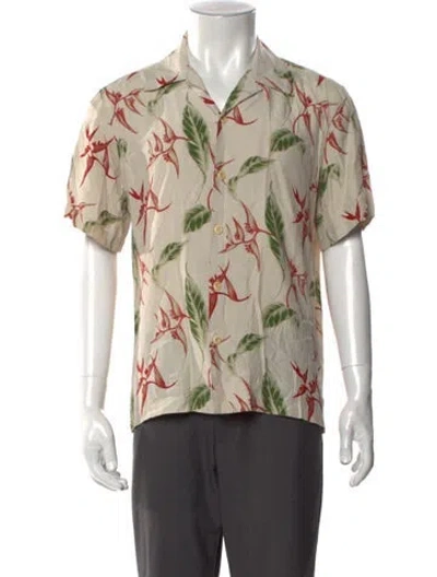 Pre-owned Sandro Printed Short Sleeve Shirt In Neutral