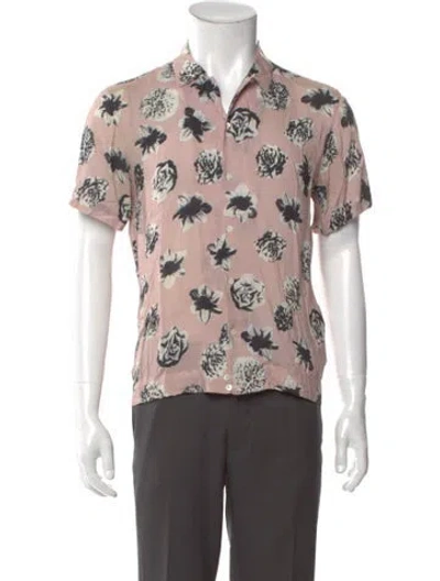 Pre-owned Sandro Printed Short Sleeve Shirt In Pink